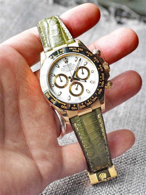 rolex crocodile strap daytona|rolex alligator watch straps.